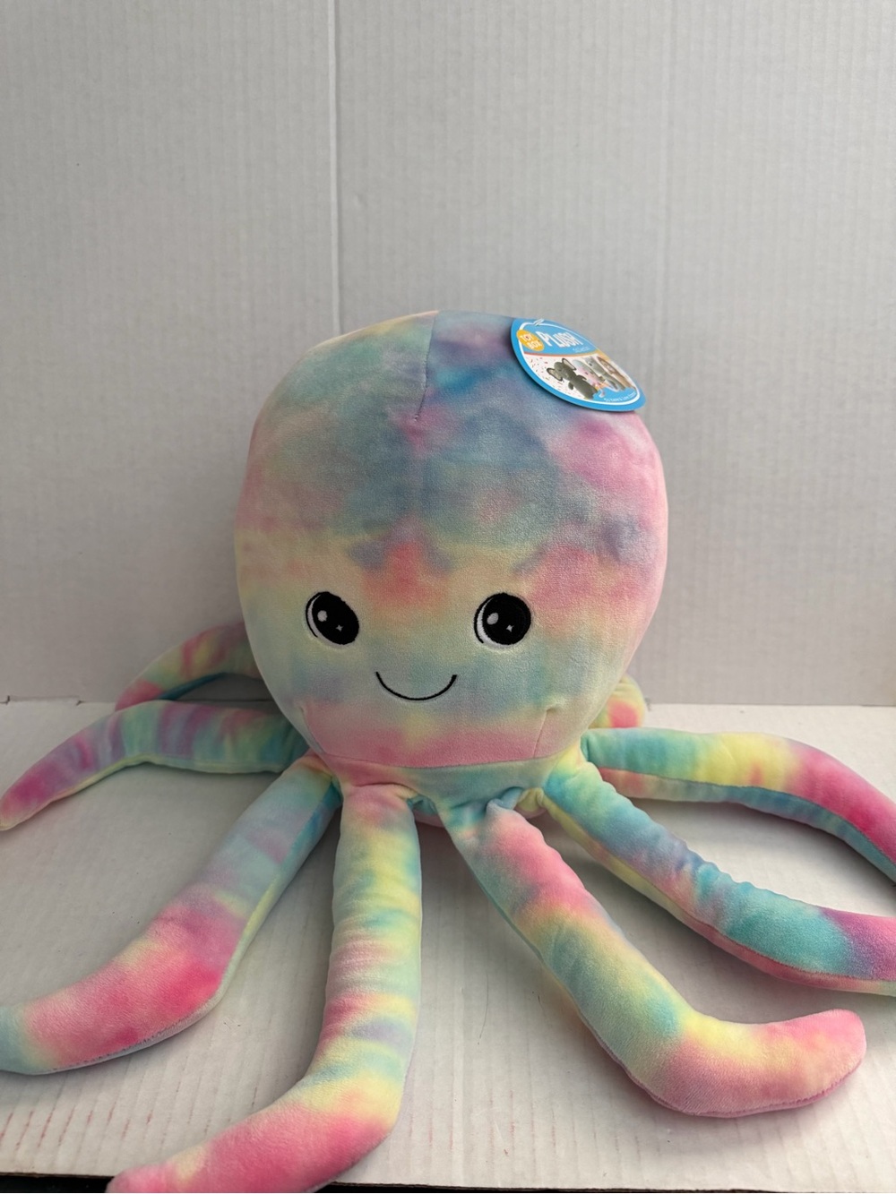Toy Box Tie-Dye Rainbow Octopus Plush